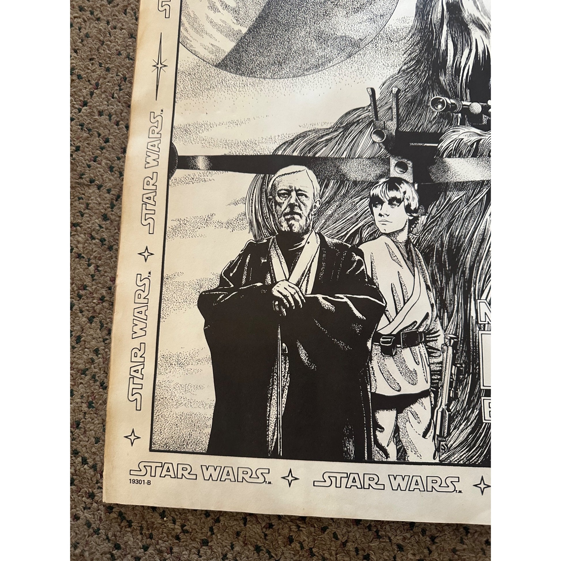 Vintage 1978 Star Wars Craft Master Art Poster Set Chewbacca Vader w/ Original Markers