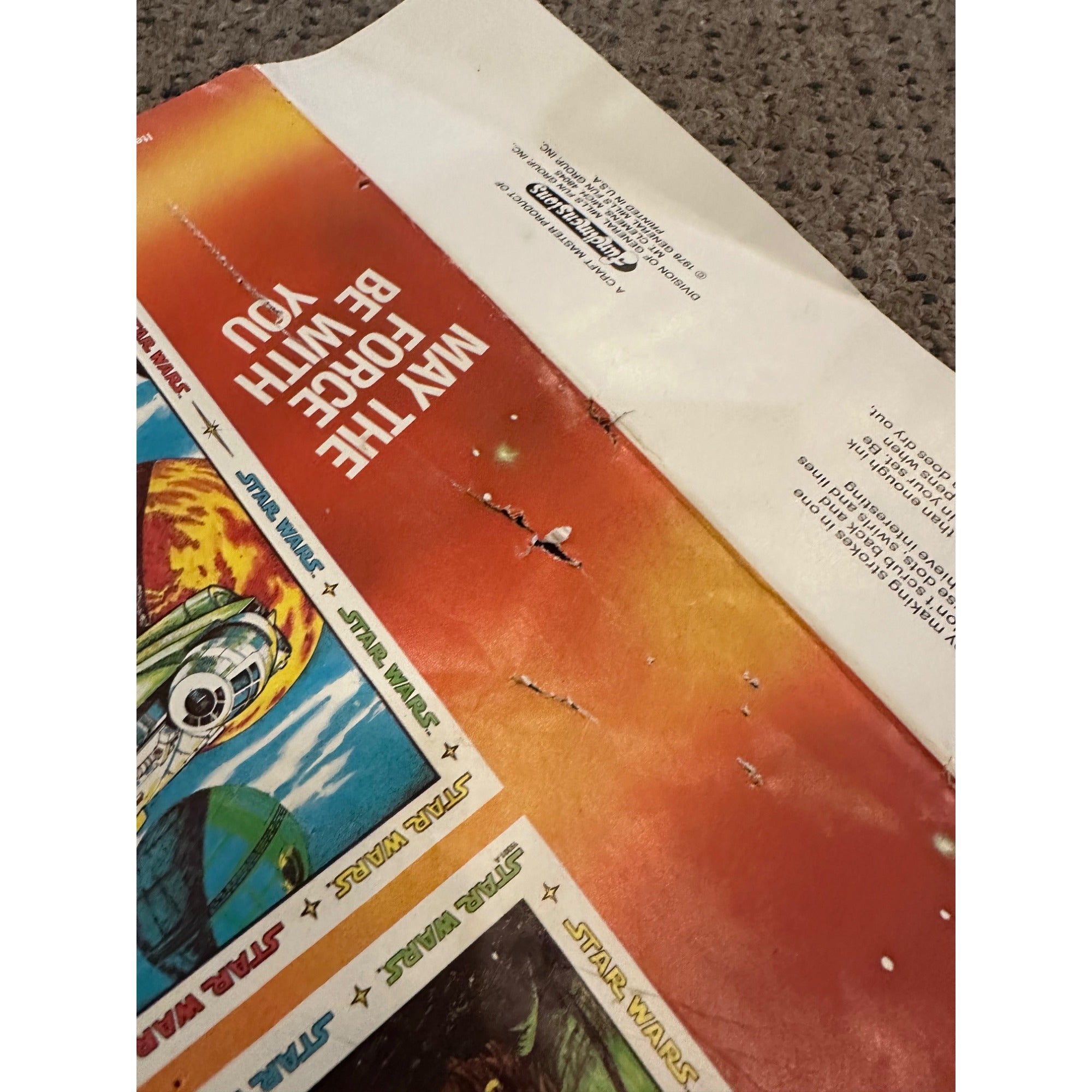 Vintage 1978 Star Wars Craft Master Art Poster Set Chewbacca Vader w/ Original Markers