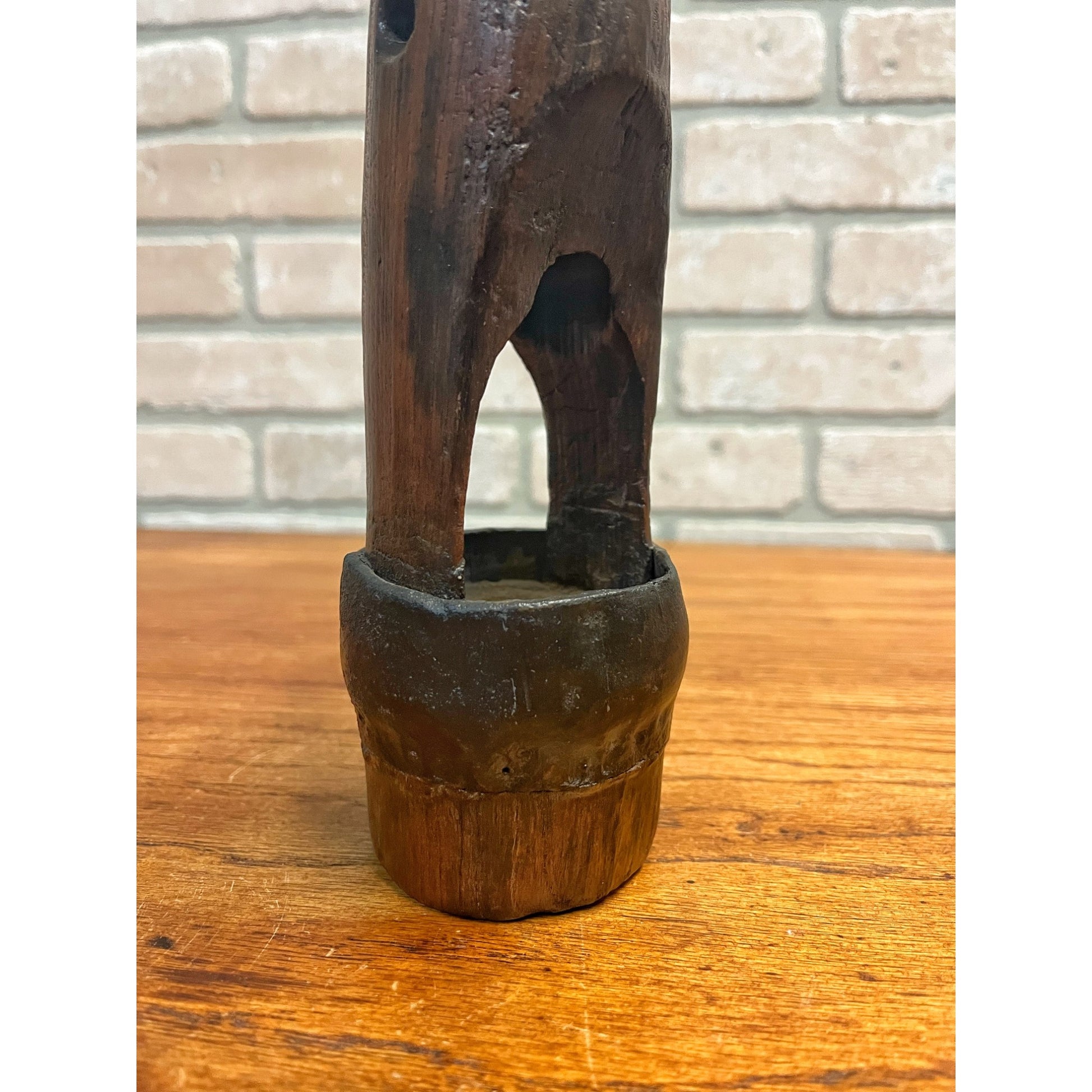 Rare Antique Primitive Well Water Hand Pump Wooden Check Valve Farm Wood Leather