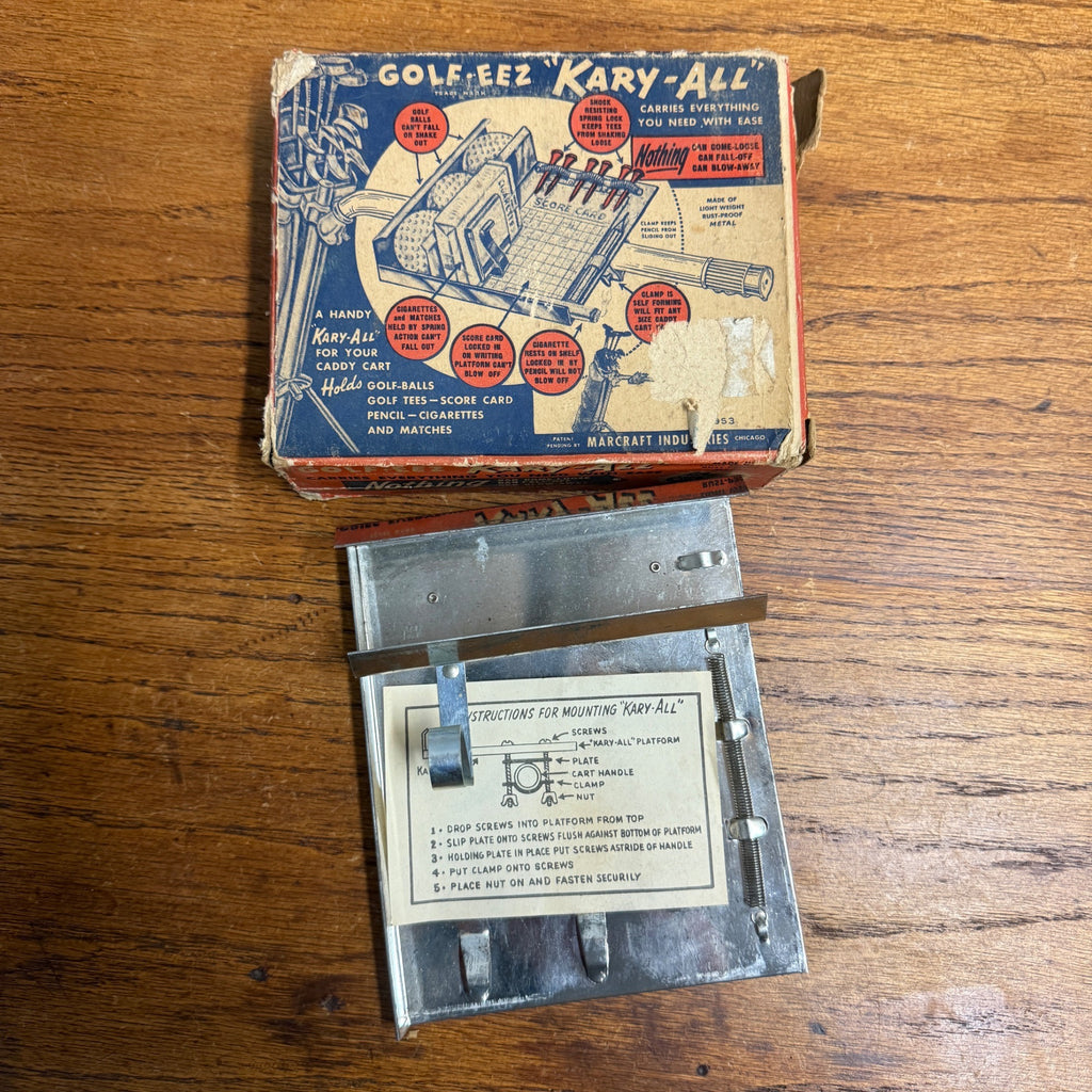 Vintage 1930s Golf Caddy Cart "Kary-All Golf-Eez" Marcraft w/ Box