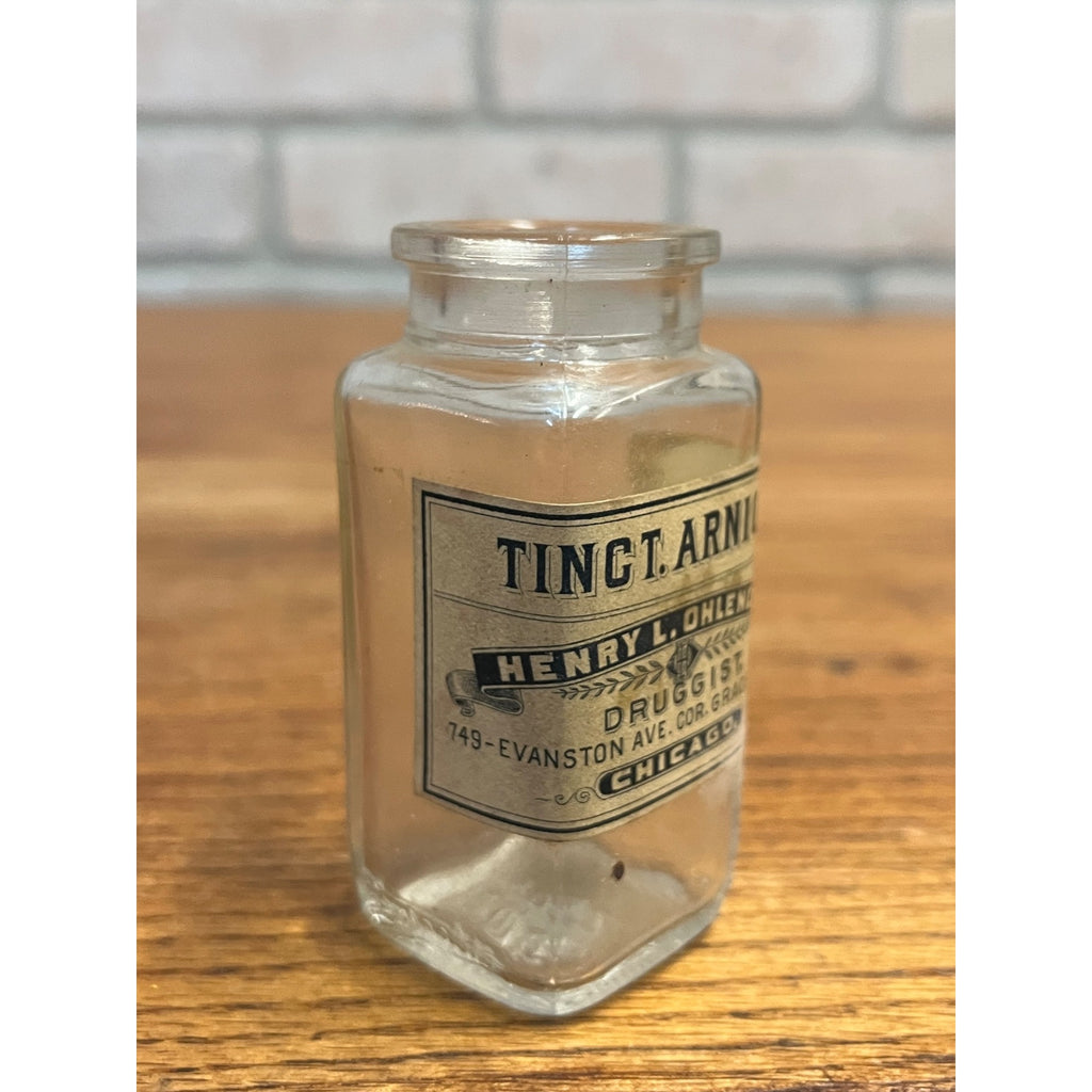 Vintage Tinct. Arnica Henry Ohlendorf Druggist Chicago Glass Medicine Bottle