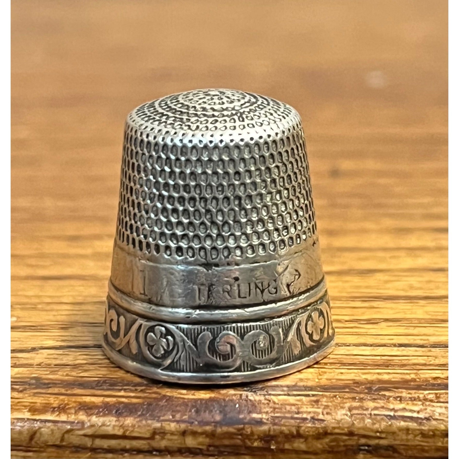 Antique Victorian Sterling Silver Thimble w/ Ornate Scrollwork