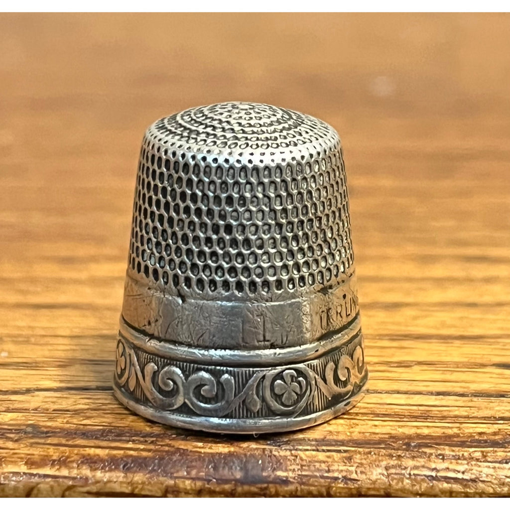 Antique Victorian Sterling Silver Thimble w/ Ornate Scrollwork