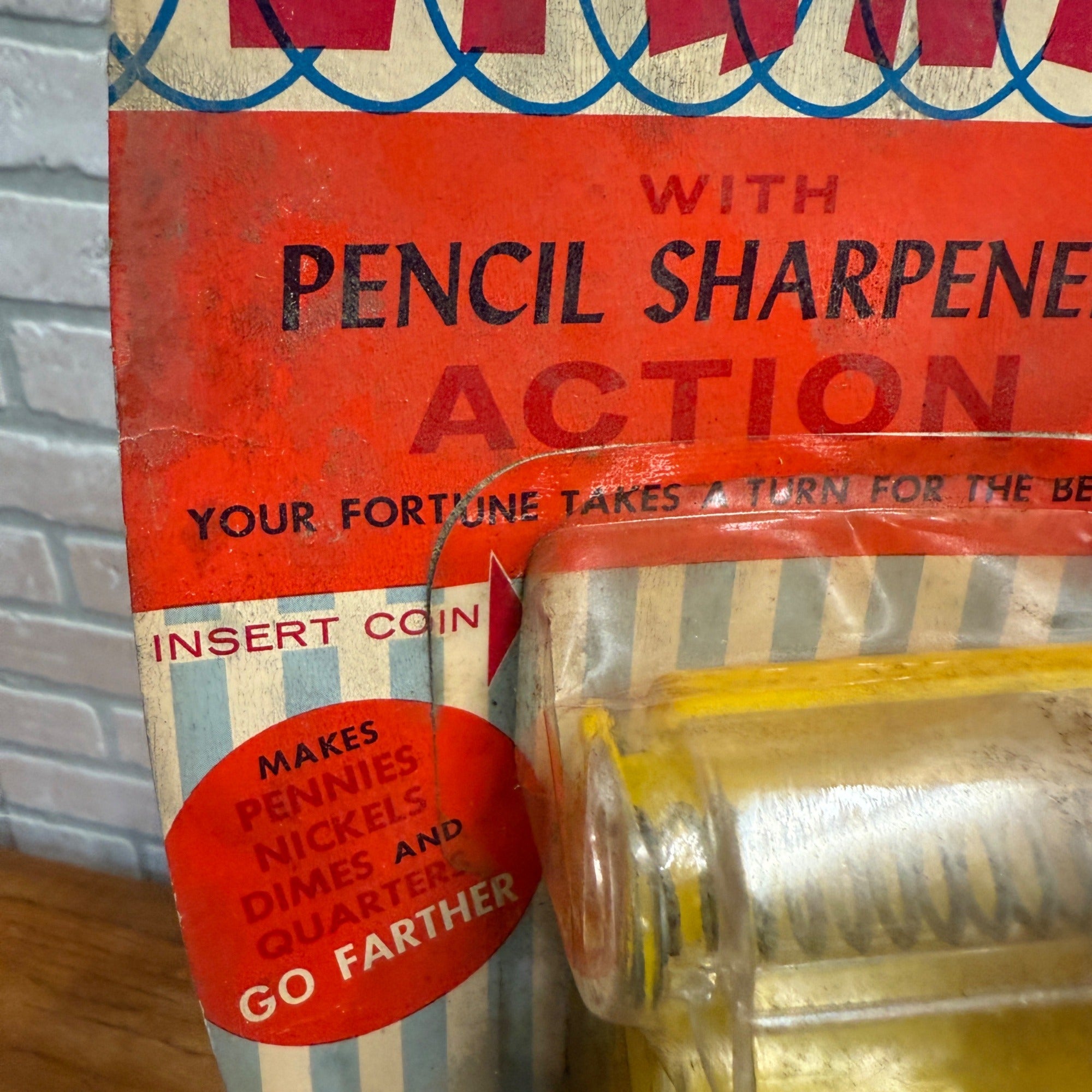 Vintage Crank Bank NOS Plastic Tarco Sidney Tarrson Pencil Sharpener