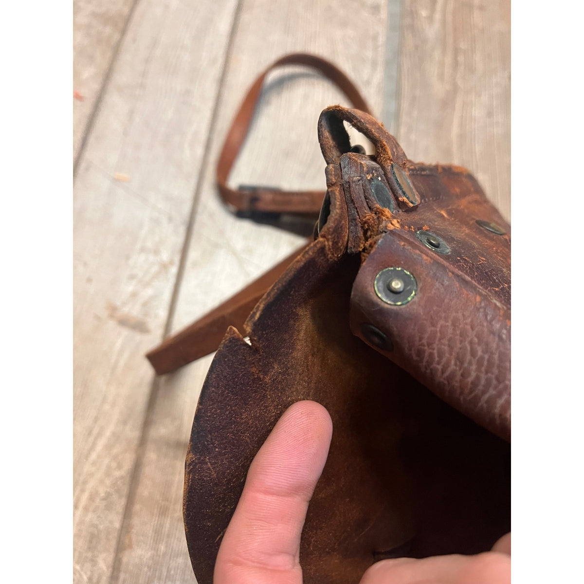 Original 1917 WWI US Cavalry Genuine Leather Saddlebag Messenger Bag WW1