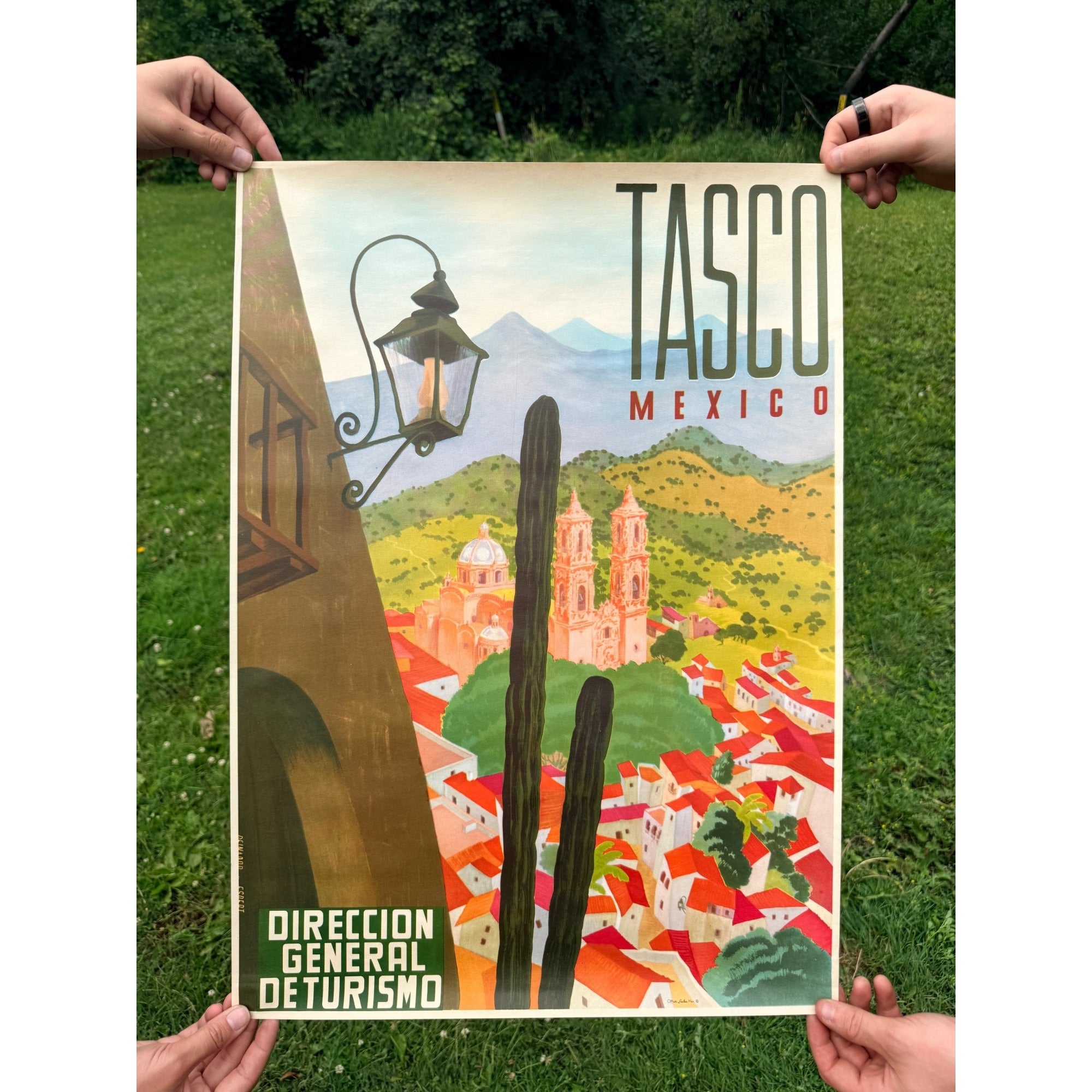 Original 1950s Mexico Taxco / Tasco Poster Vintage Art 19" x 25"