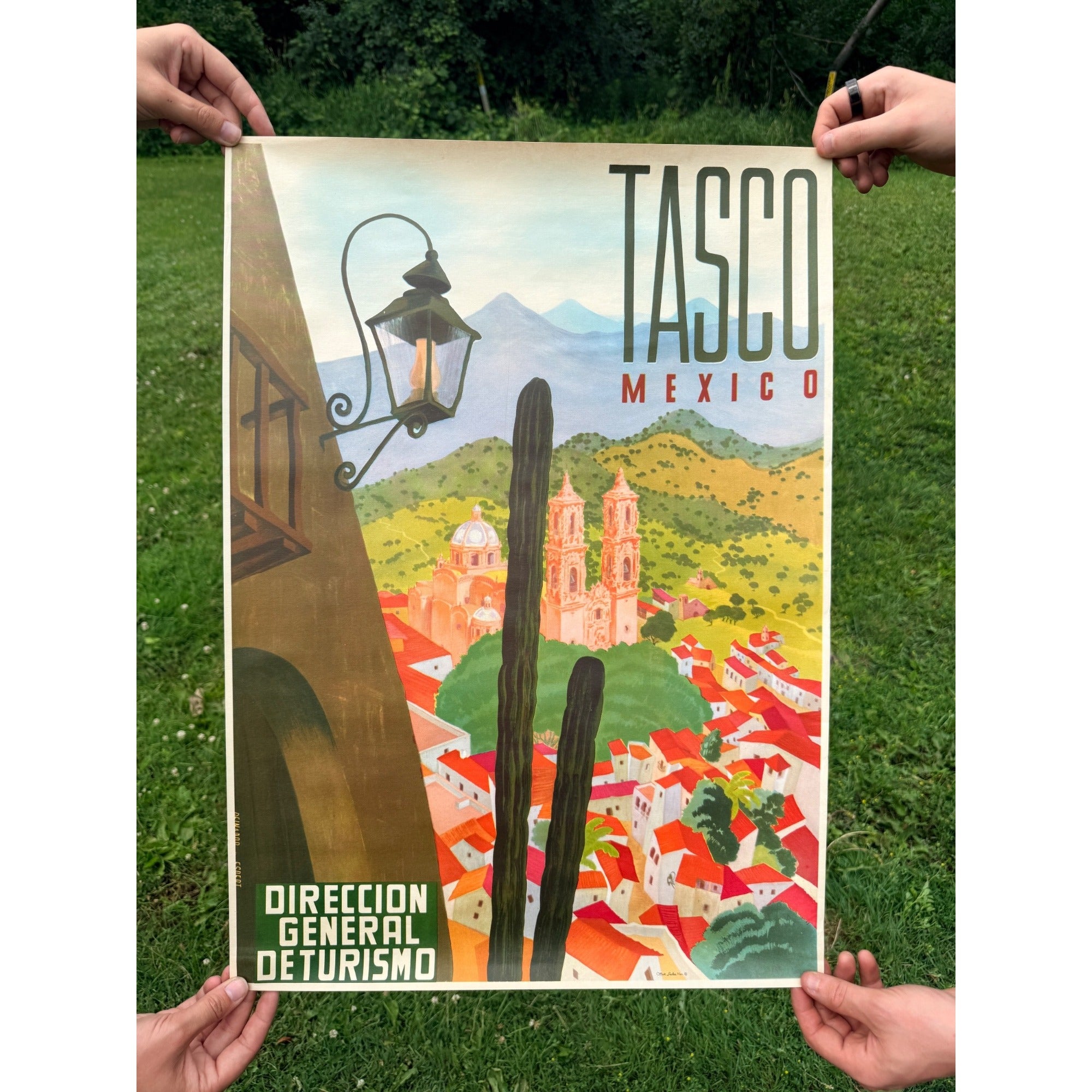 Original 1950s Mexico Taxco / Tasco Poster Vintage Art 19" x 25"