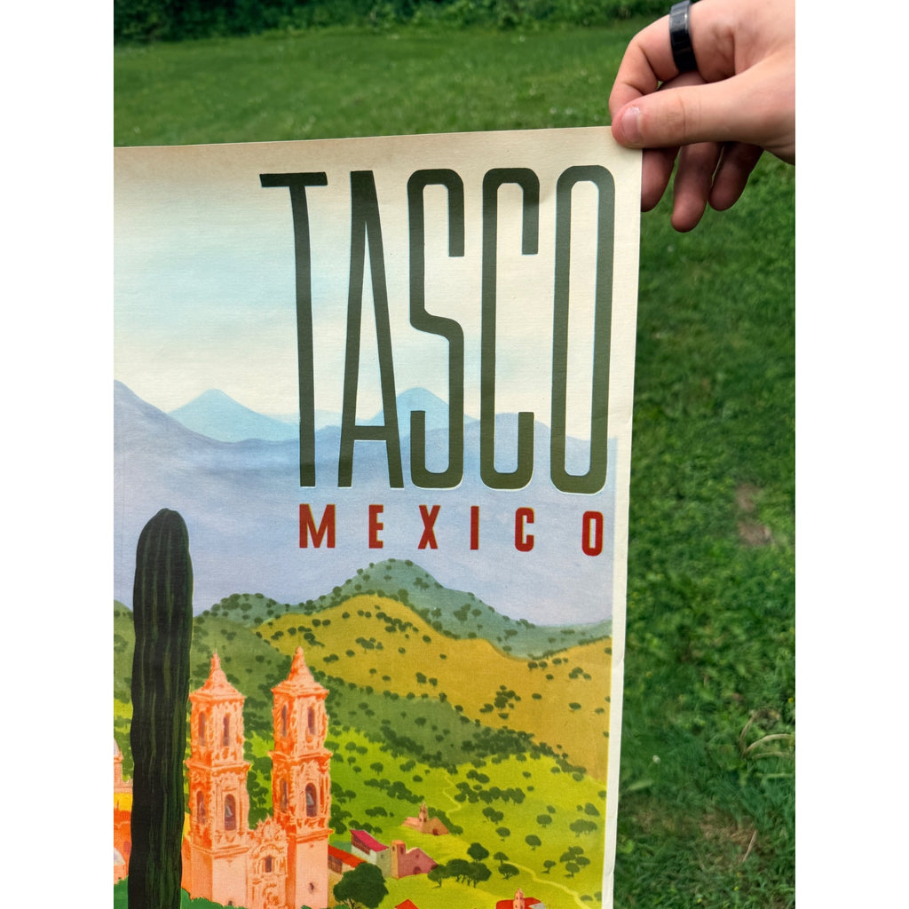 Original 1950s Mexico Taxco / Tasco Poster Vintage Art 19" x 25"