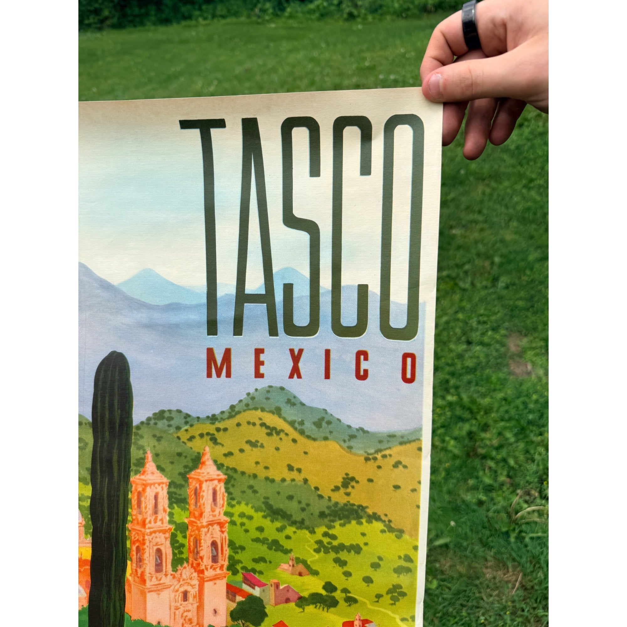 Original 1950s Mexico Taxco / Tasco Poster Vintage Art 19" x 25"