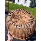 Antique Primitive 1800s Oak Splint Produce Farm Gathering Basket Farmhouse AFFA
