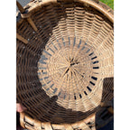 Antique Primitive 1800s Oak Splint Produce Farm Gathering Basket Farmhouse AFFA