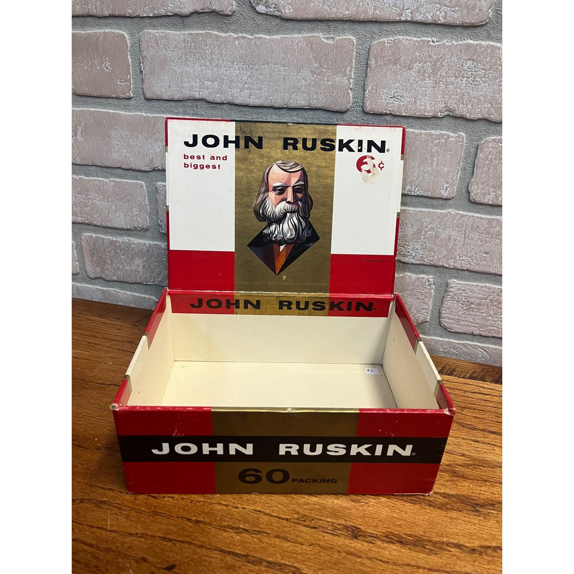 Vintage John Ruskin Cigar Box Advertising Pressed Cardboard Alabama
