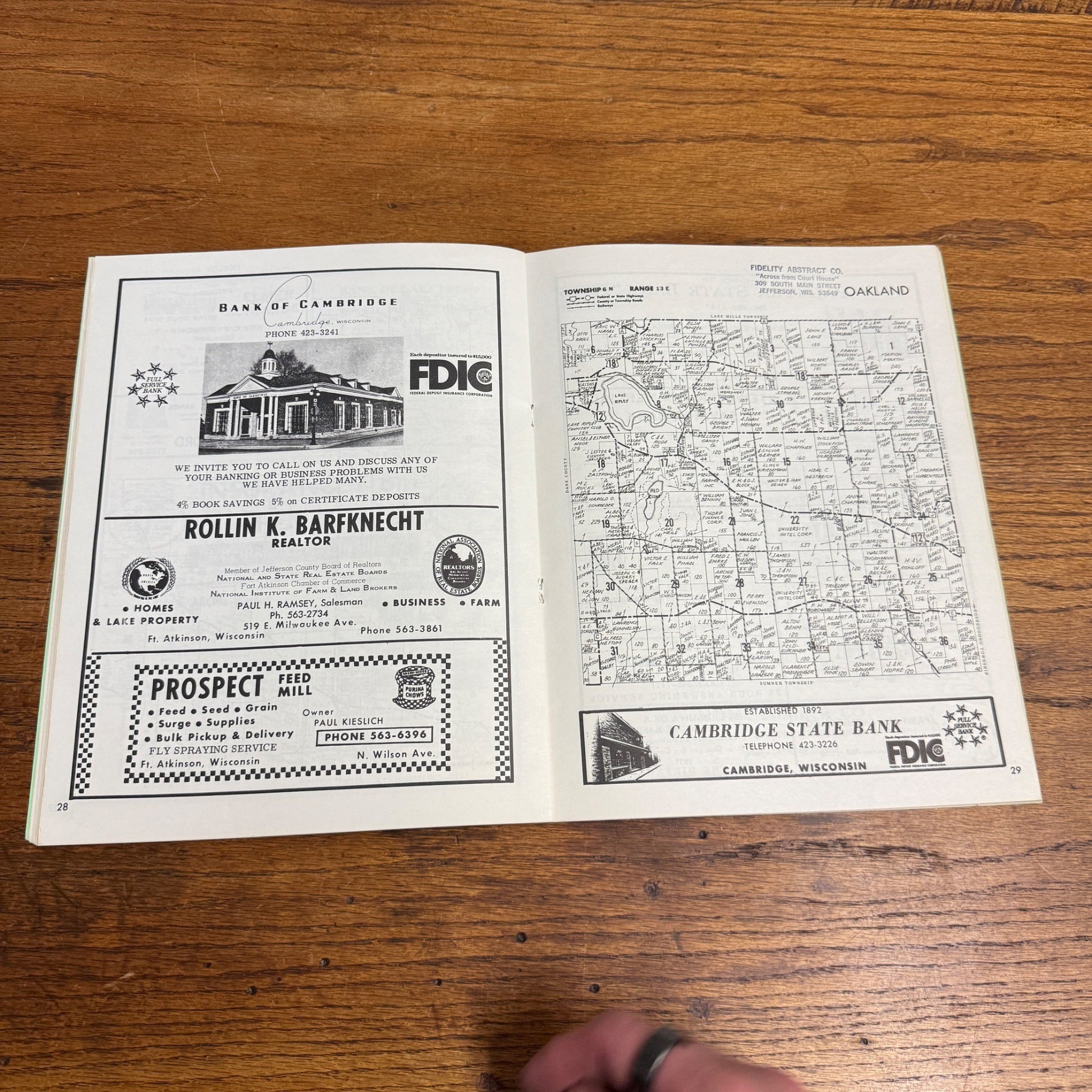 Vintage Jefferson County Wisconsin Official Farm Plat Book and Directory