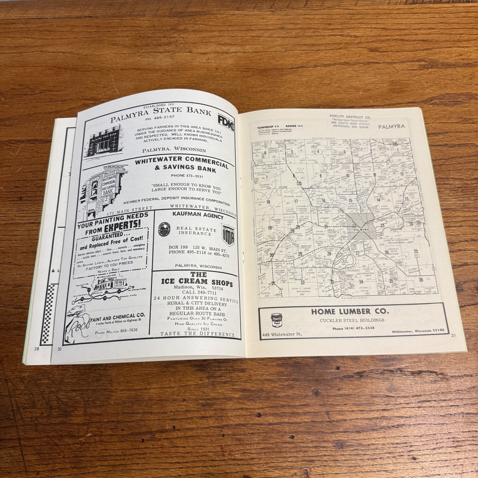 Vintage Jefferson County Wisconsin Official Farm Plat Book and Directory