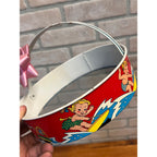 Vintage Ohio Art Tin Litho Toy Beach Set Sand Sifter + Frog & Beach Ball Mold
