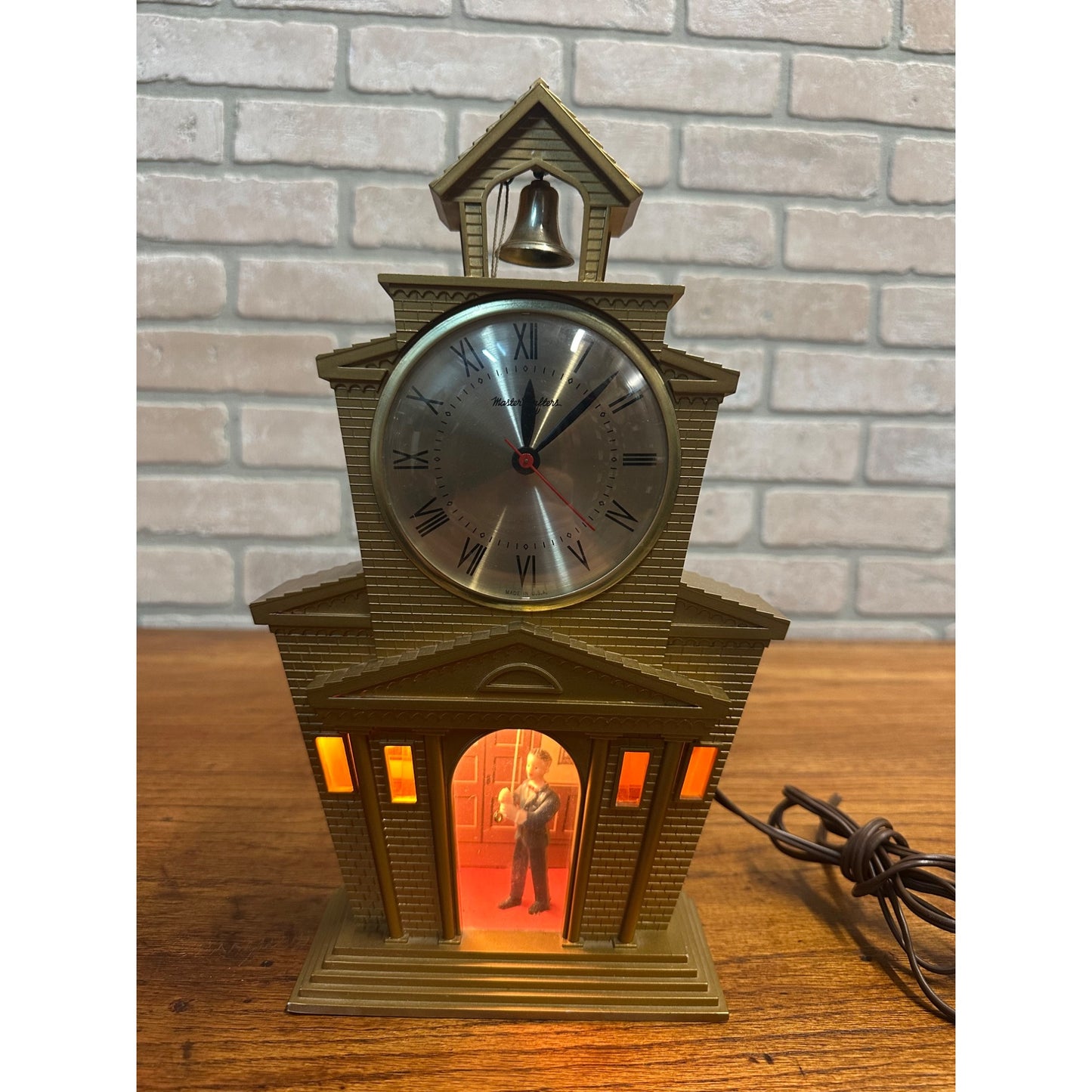 Vintage 1950's Mastercrafters Church # 560 Animated Lighted Clock - Works