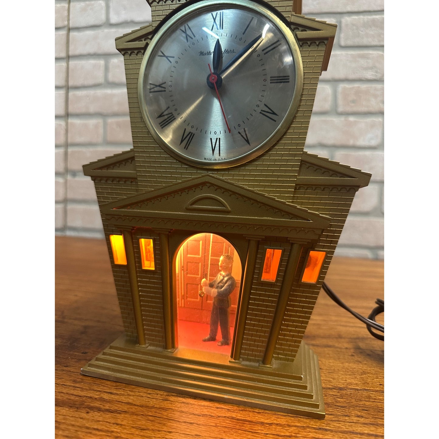 Vintage 1950's Mastercrafters Church # 560 Animated Lighted Clock - Works