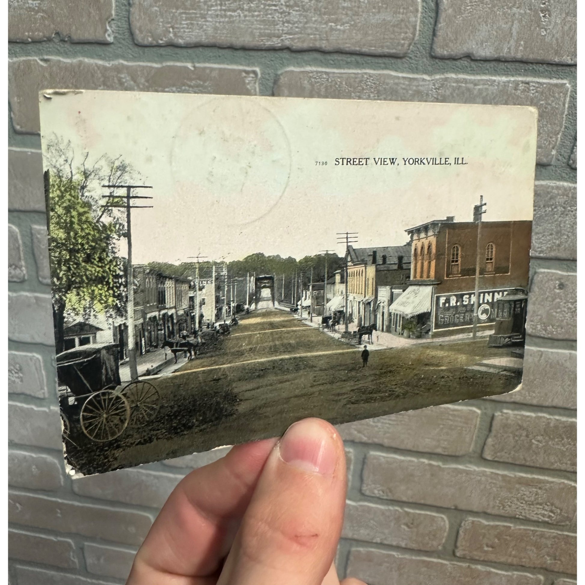 Vintage Street View Yorkville ILL. Illinois 1908 Postcard