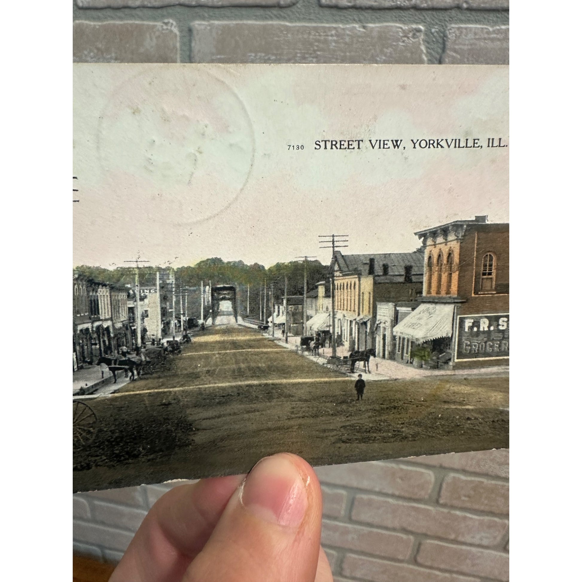 Vintage Street View Yorkville ILL. Illinois 1908 Postcard