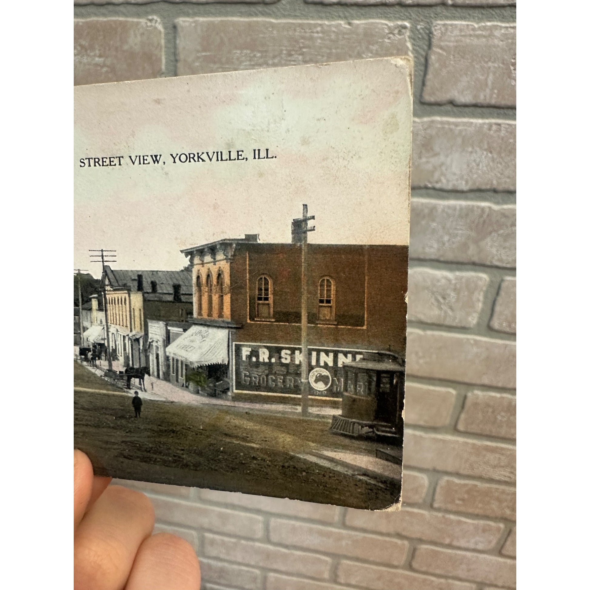 Vintage Street View Yorkville ILL. Illinois 1908 Postcard