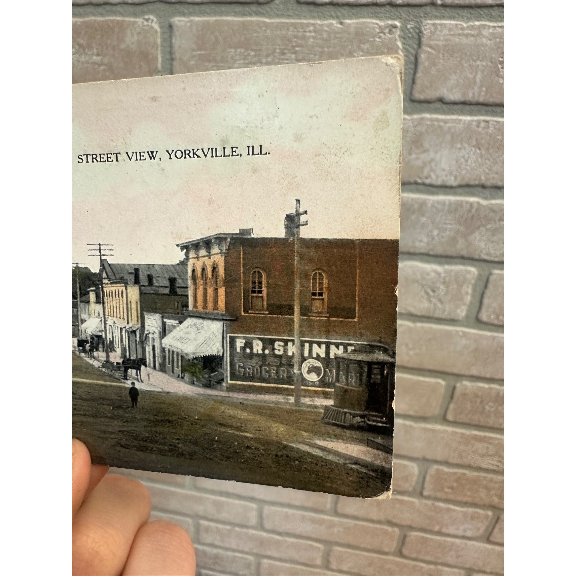 Vintage Street View Yorkville ILL. Illinois 1908 Postcard