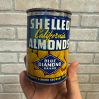 Vintage Blue Diamond Shelled California Almonds, Sacramento CA, Nut, Peanut Tin