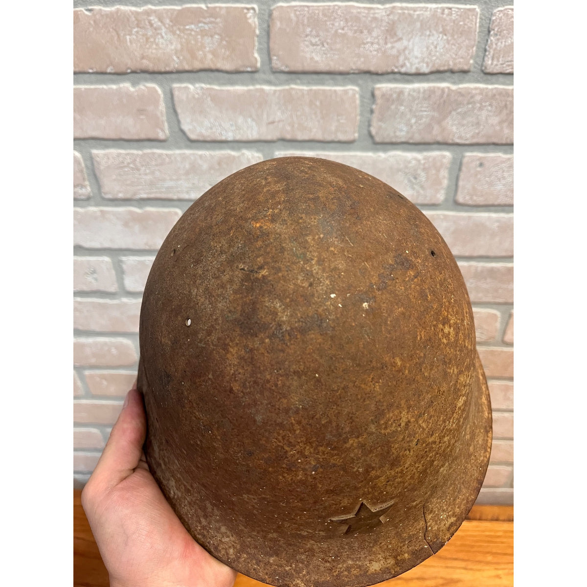 WWII Japanese Army Type 90 Steel Combat Helmet Original Star Japan WW2