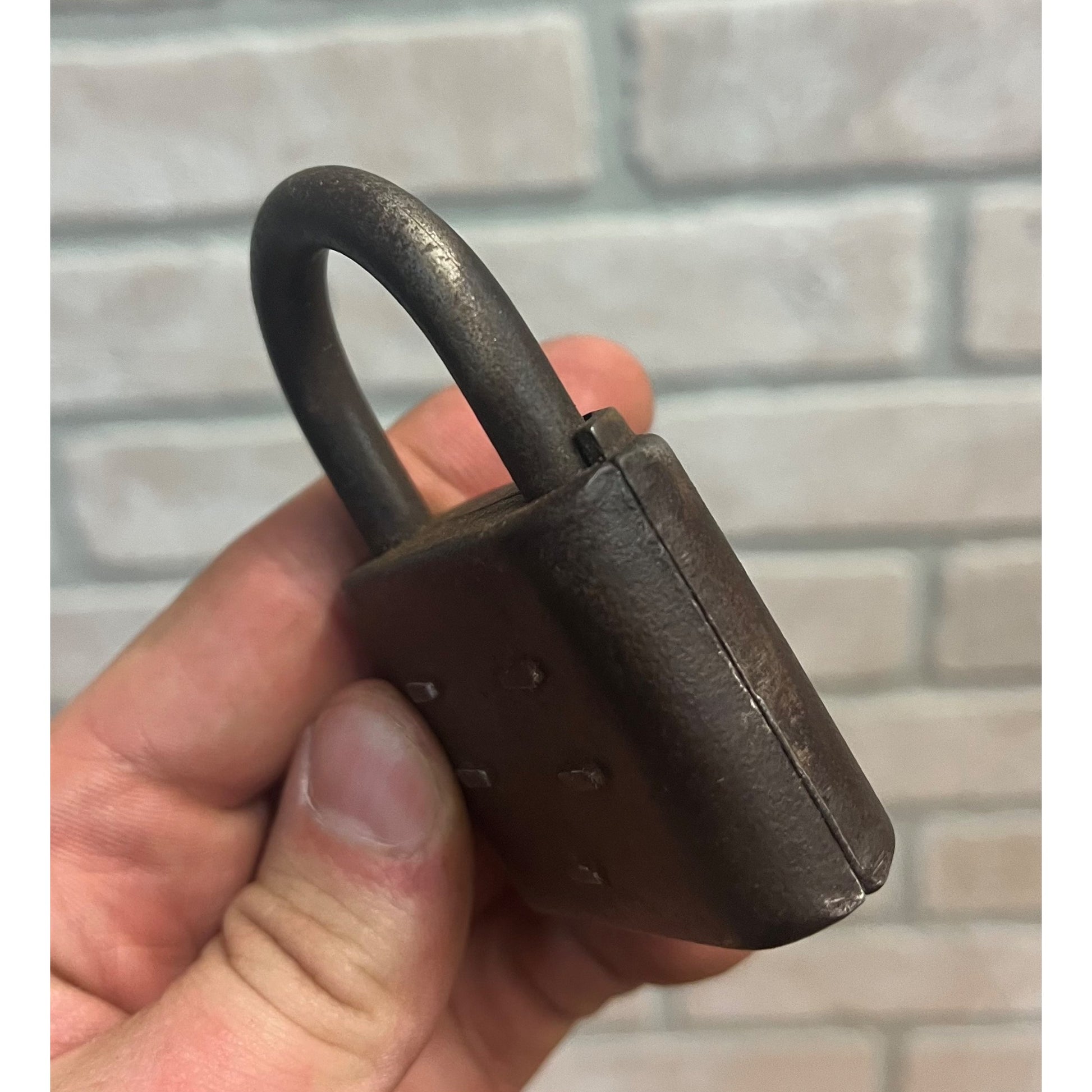 Vintage Antique E.T. Fraim Lancaster PA Viking Warrior Padlock No Key Lock