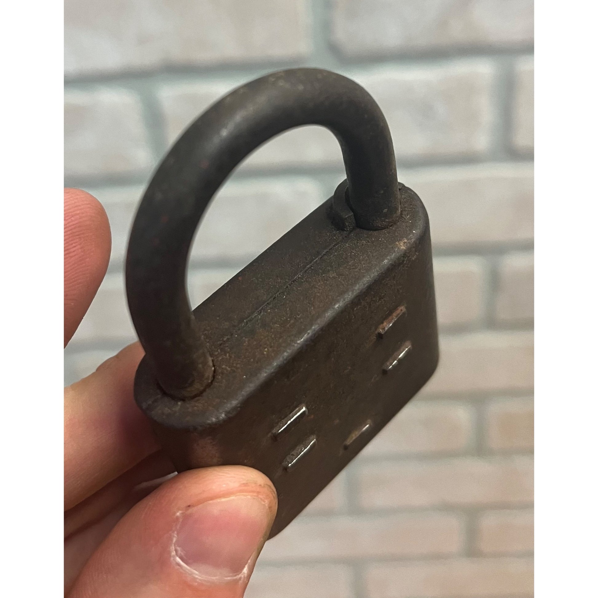 Vintage Antique E.T. Fraim Lancaster PA Viking Warrior Padlock No Key Lock