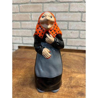 Vintage Halloween Old Witch Ceramic 10.5" Figure - Signed Doc Holliday 1980