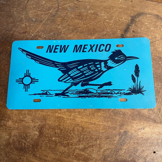 Vintage 1950s New Mexico Roadrunner State Booster License Plate Metal