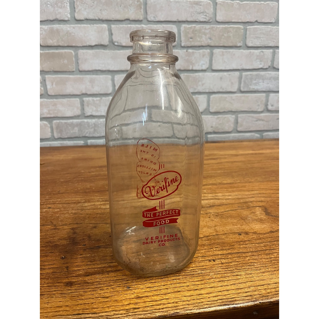 RARE Vintage Verifine Dairy Glass Milk Bottle - Half Gallon - Wisconsin ACL