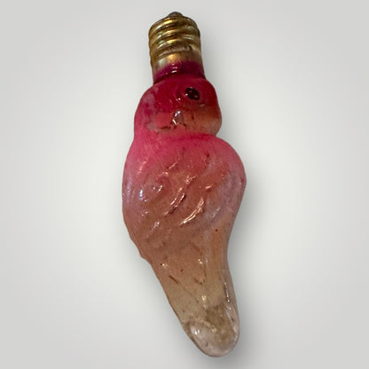 Vintage Christmas Figural Parrot Bird Milk Glass Light Bulb