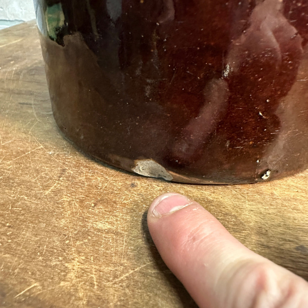 BROWN RED WING 7" PRESERVE JUG  MINNESOTA STONEWARE CO. RED WING, BOTTOM MARK
