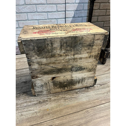 Vintage Russell, Burdsall, & Ward Bolt And Nut Co. Rock Falls, IL Wooden Crate