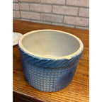 Antique Hull Stoneware Butter Crock Daisy Waffle Trellis Pattern Primitive