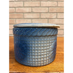 Antique Hull Stoneware Butter Crock Daisy Waffle Trellis Pattern Primitive