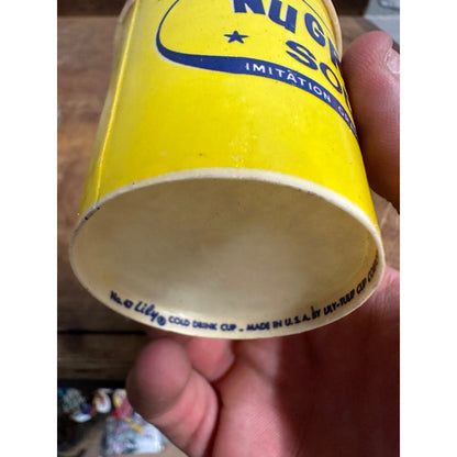 VINTAGE WAX PAPER CUP NUGRAPE SODA POP YELLOW 4OZ