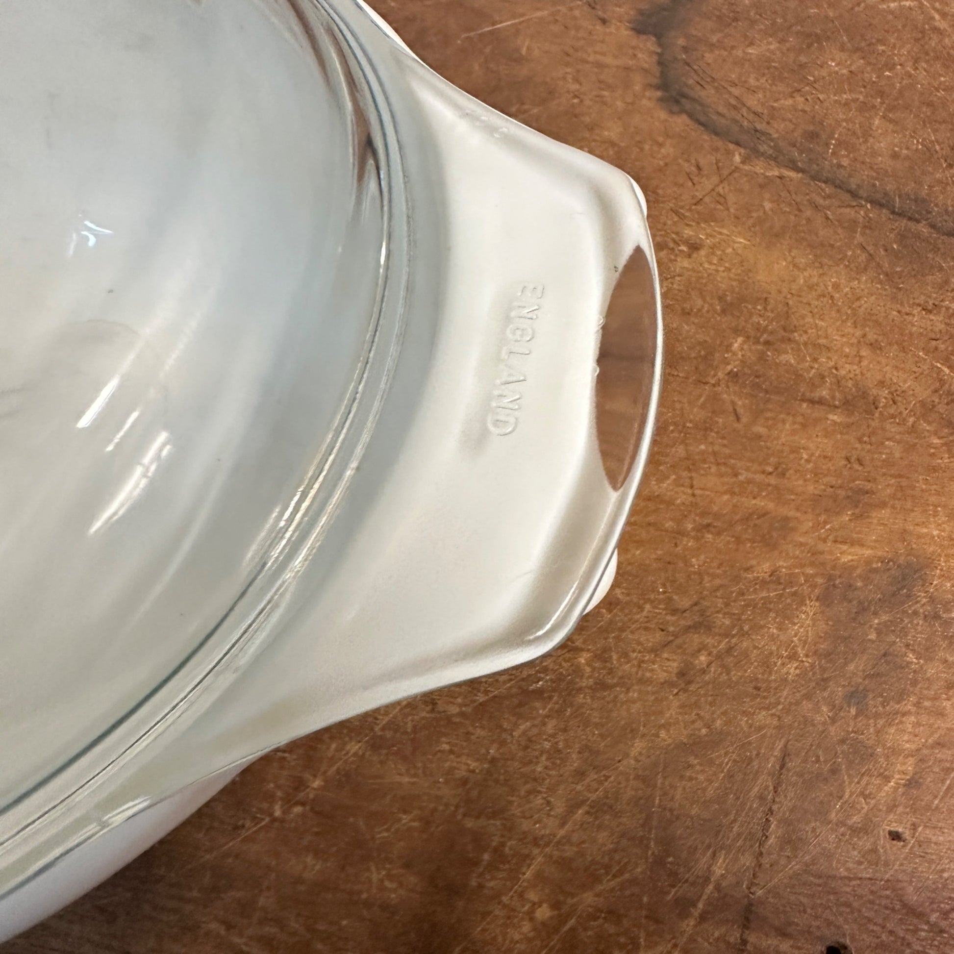 1986 Pyrex Blue Iris Flower Whirte 6-1/2" Casserole Dish With Lid