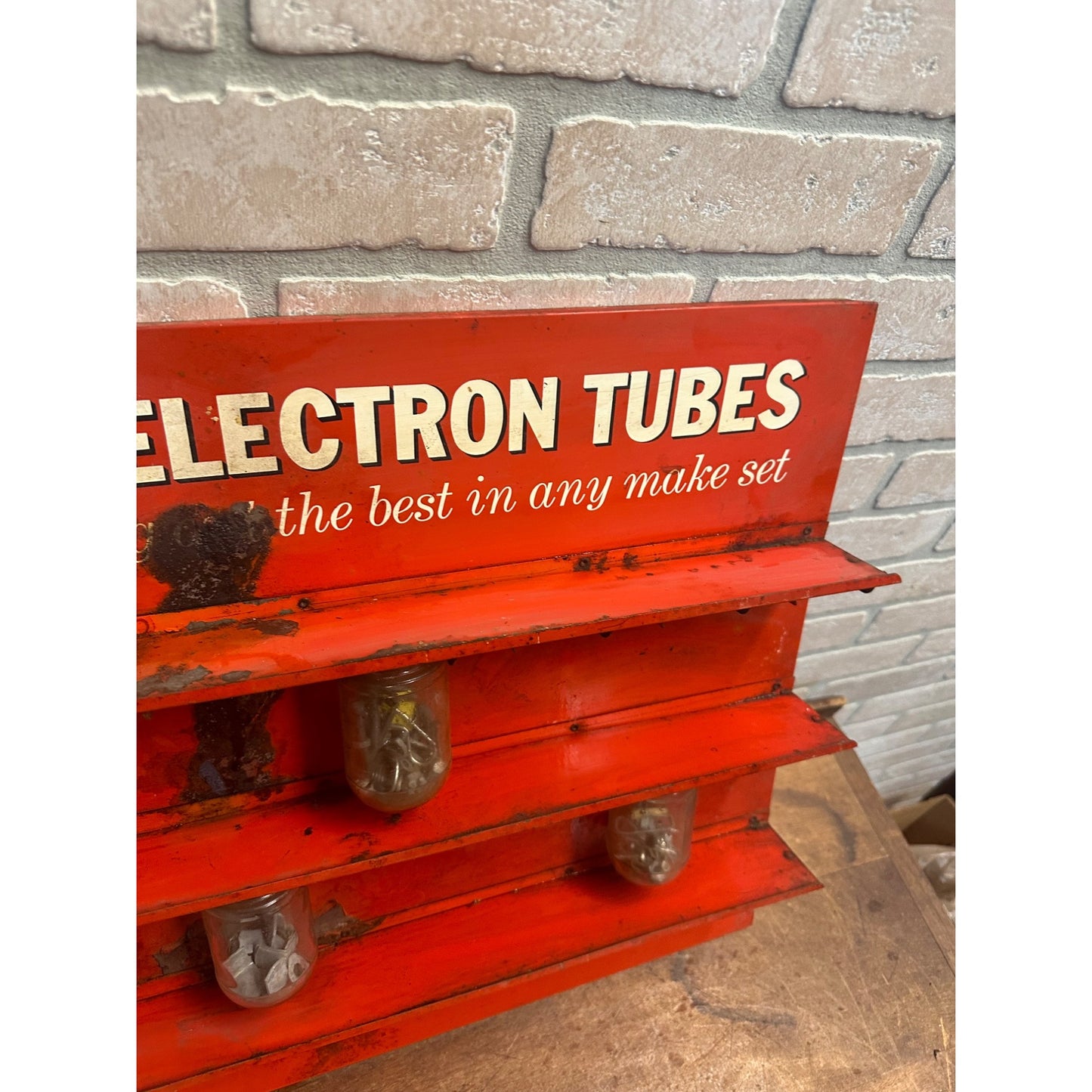 VINTAGE RCA ELECTRON TUBES STORE DISPLAY RACK ADVERTISING VACUUM AMP