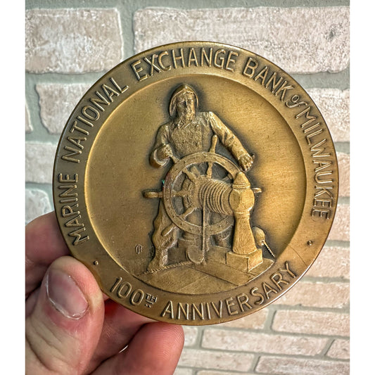 1939 MARINE NATIONAL EXCHANGE BANK OF MILWAUKEE 100TH ANNIVERSARY BRONZE MEDAL