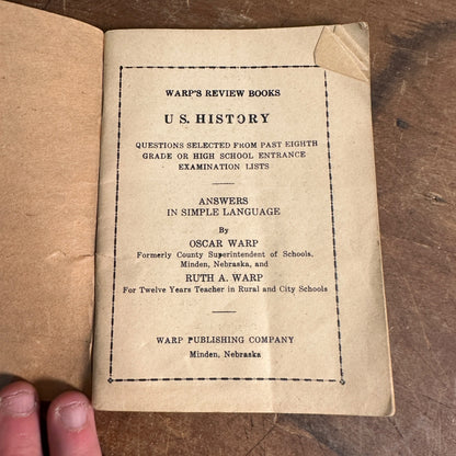 ANTIQUE VINTAGE 1925 WARP’S REVIEW BOOKS FOR US HISTORY RARE PIECE