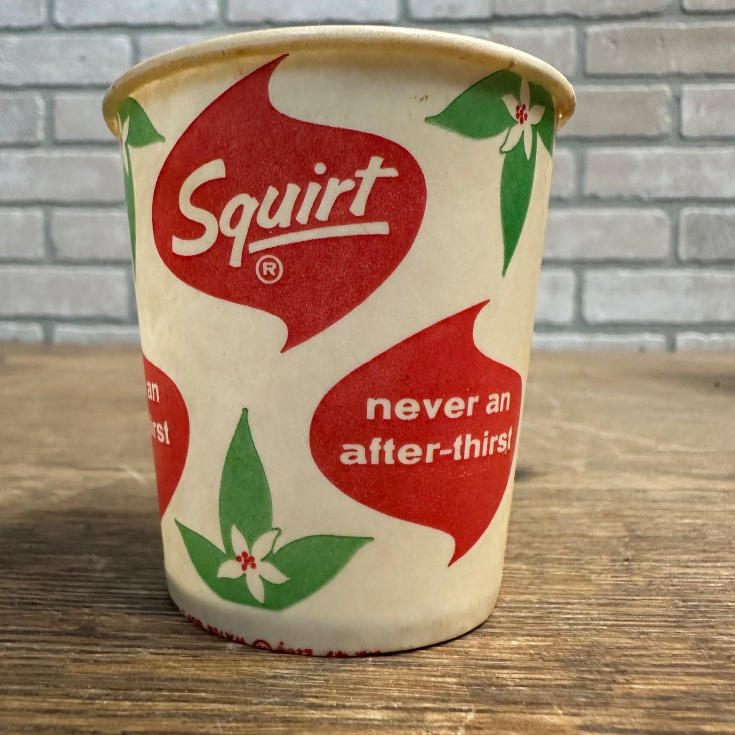 Vintage 4oz Squirt 1962 Soda Sample Soda Paper Wax Cup Advertising