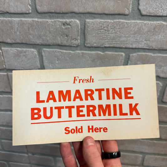 Vintage Lamartine Buttermilk Sold Here Advertising Sign Wis Wisconsin
