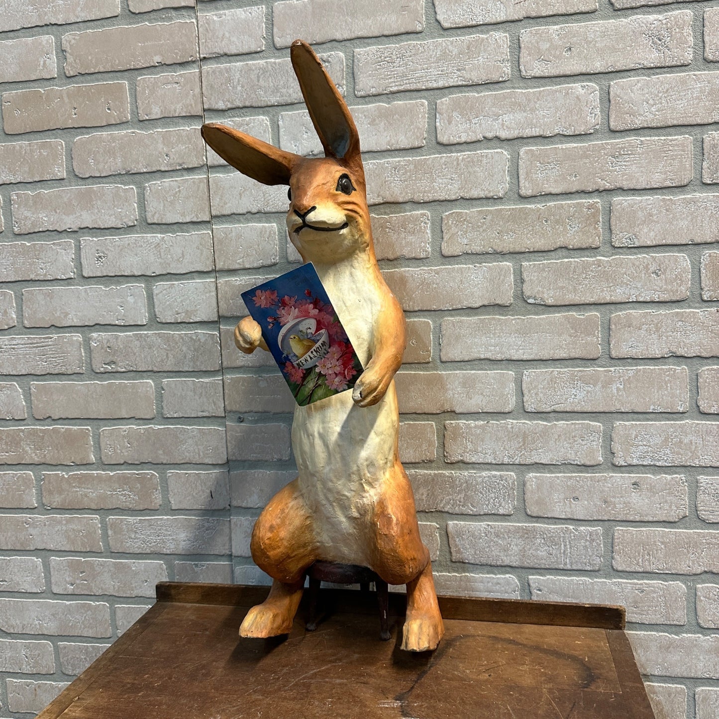 RARE Vintage Early 1900s Easter Bunny Store Display Pulp Composition - MH Riddell