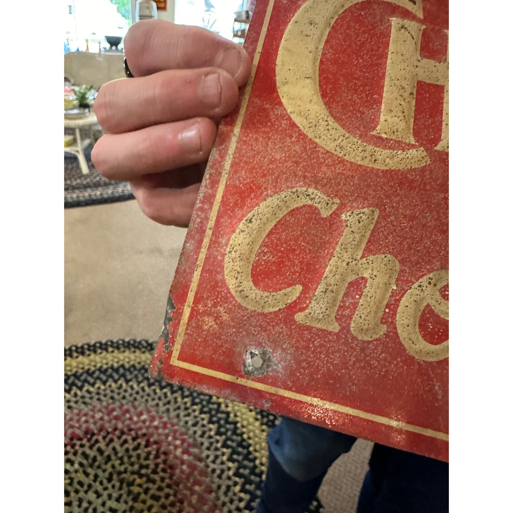 Vintage Early 1900s Cherry Blush Soda Tin Embossed Advertising Sign