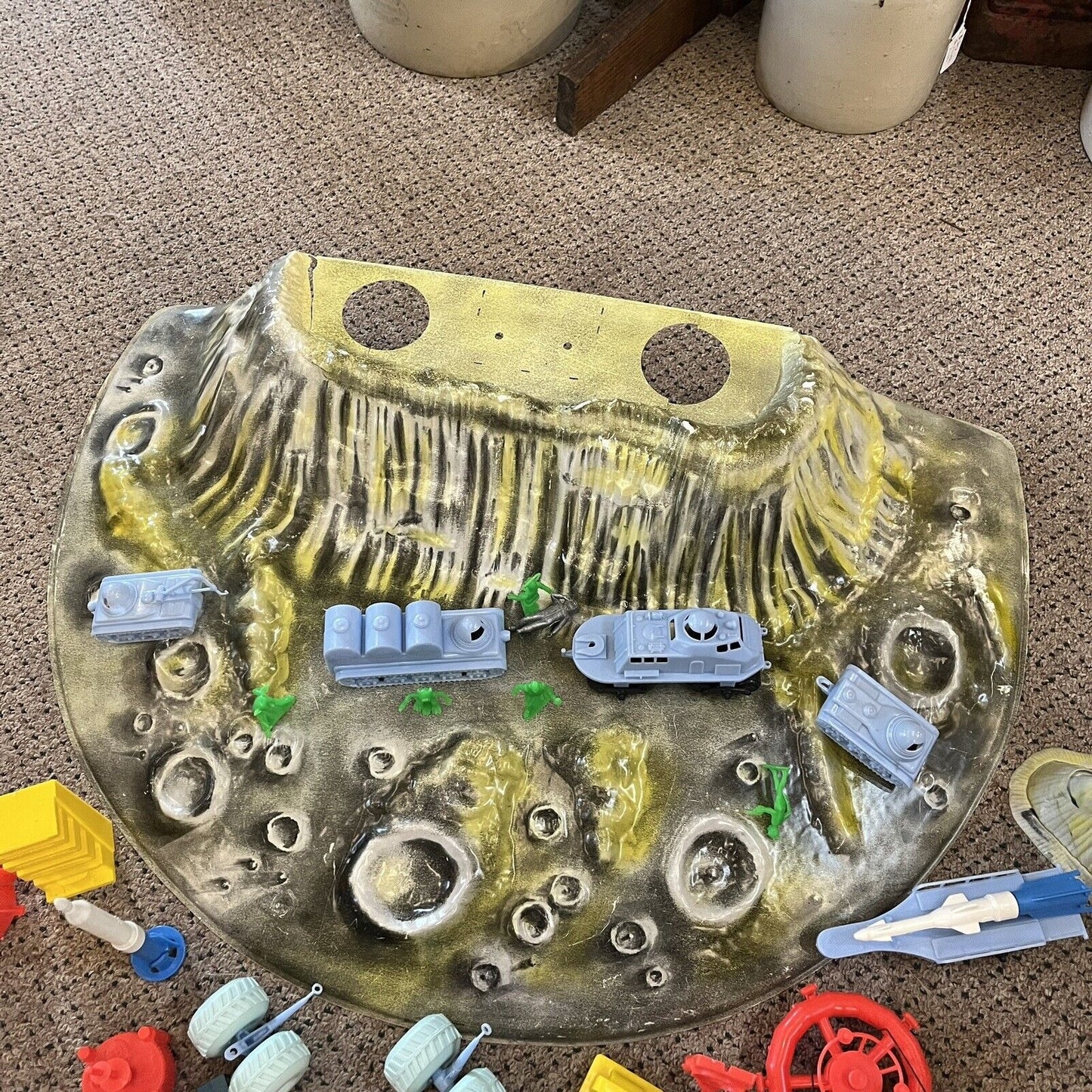 RARE Vintage Marx Moon Base Playset Toy w/ Original Box