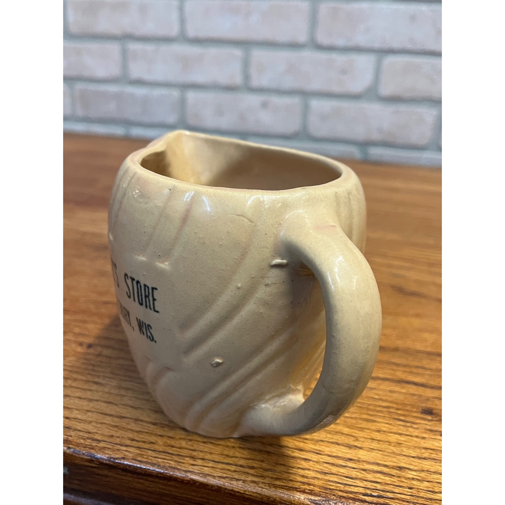 Vintage Stoneware Wagner's Store Mt. Calvary WI Wisconsin Advertising Pitcher Wis