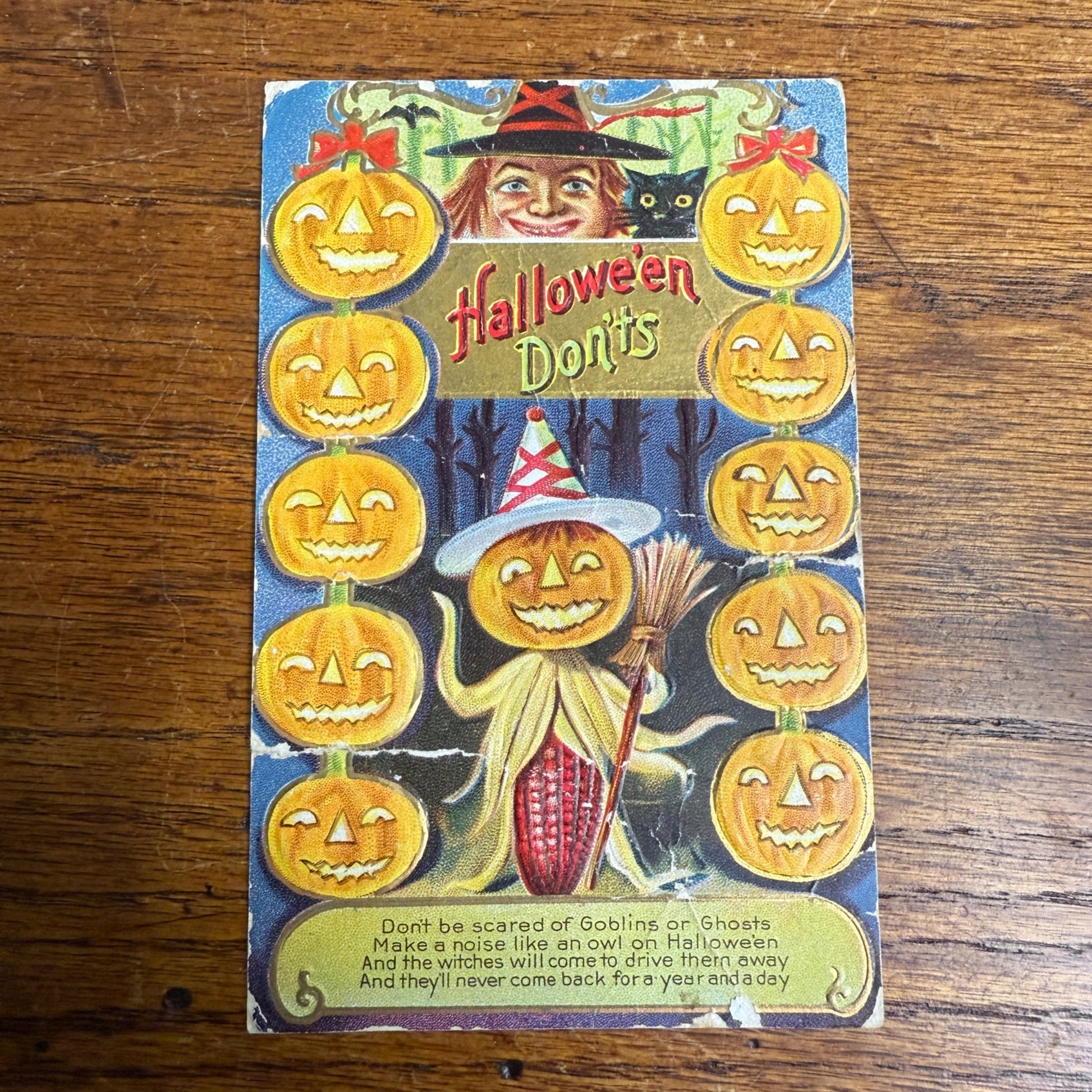 Vintage 1910 Halloween Postcard Dont's M.L. Jackson (As-Is)
