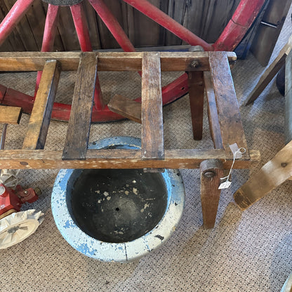 Antique Wooden Primitive Folding Double Wash Stand